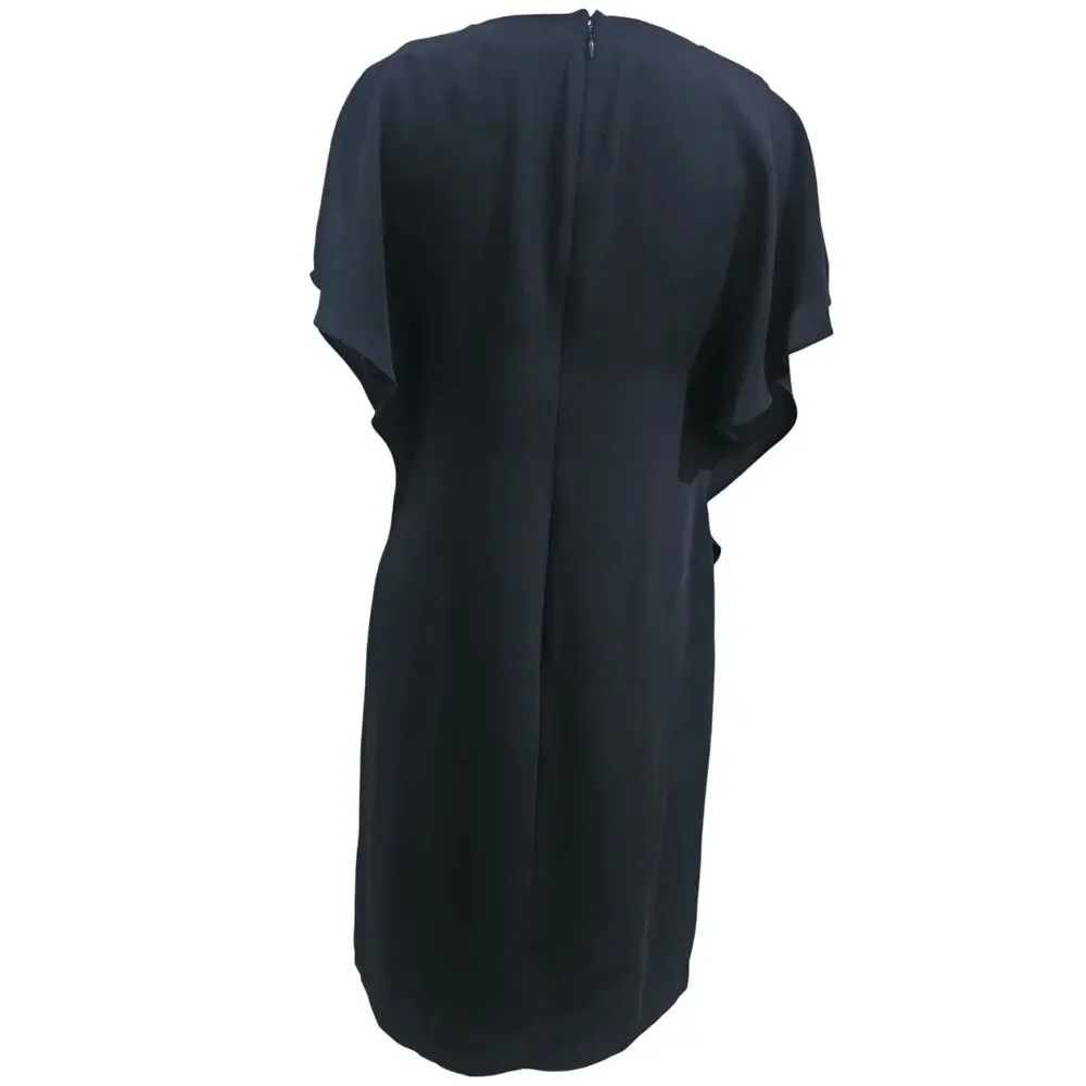 Lauren Ralph Lauren Black Ruffle Overlay Sheath Dress Size 4 - Picture 3 of 7